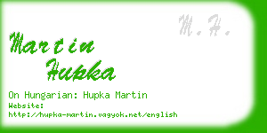 martin hupka business card